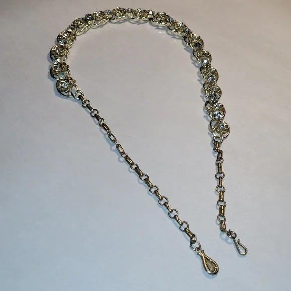 Coro Vintage Stamped Necklace with Rhinestones